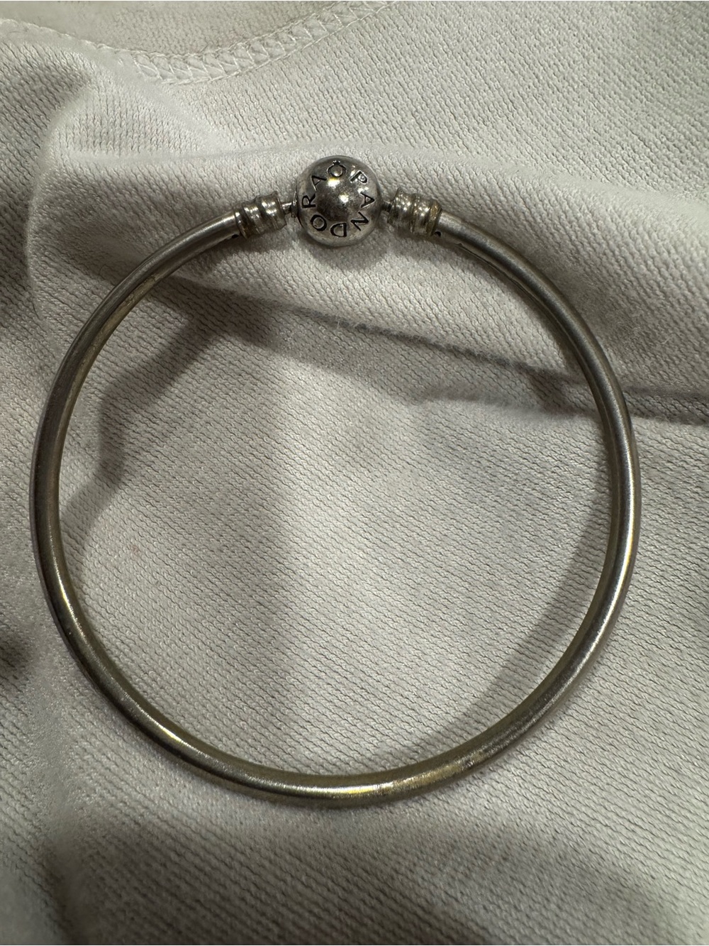 Pandora Silver-tone Hinged Bangle Bracelet